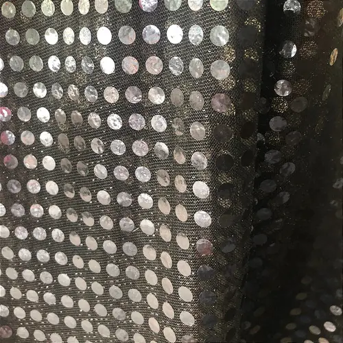 Tecido Paetê Fantasia - Prateado - 1,10m de Largura