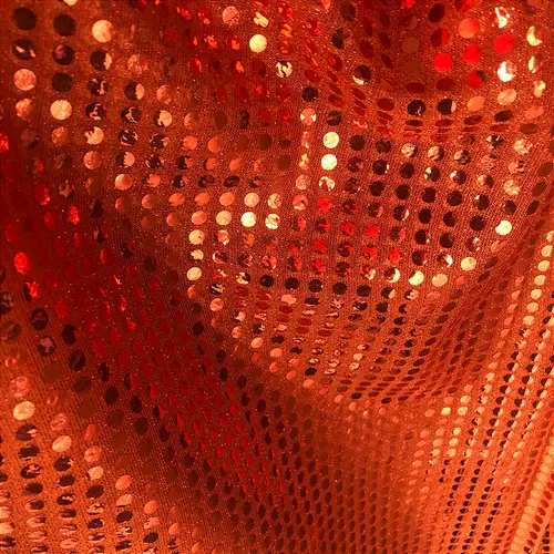 Tecido Paetê Fantasia - Laranja - 1,10m de Largura