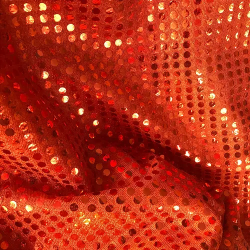 Tecido Paetê Fantasia - Laranja - 1,10m de Largura