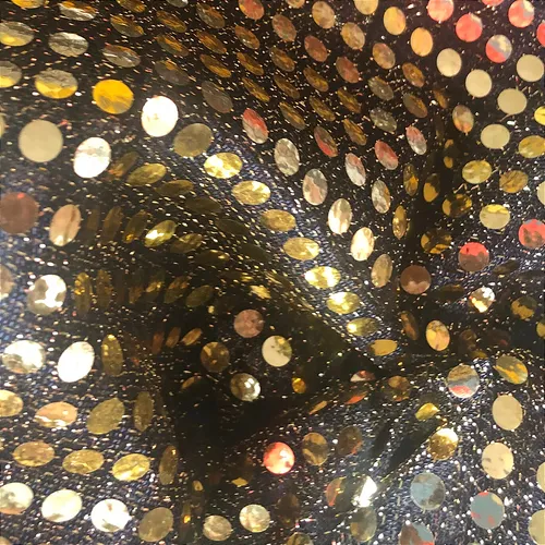 Tecido Paetê Fantasia - Dourado - 1,10m de Largura