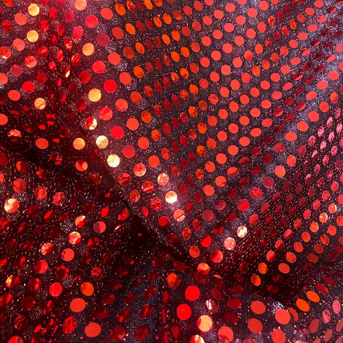 Tecido Paetê Fantasia - Avermelhado - 1,10m de Largura