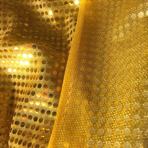 Tecido Paetê Fantasia - Amarelo - 1,10m de Largura
