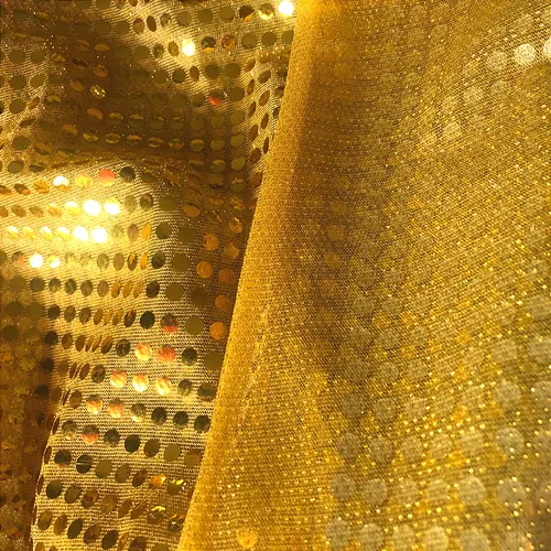 Tecido Paetê Fantasia - Amarelo - 1,10m de Largura