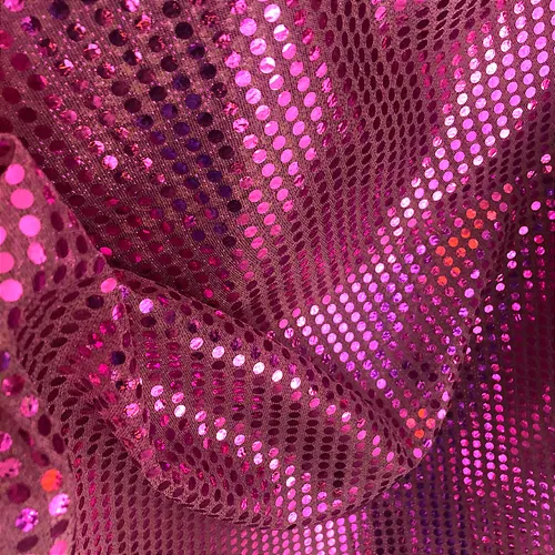 Tecido Paetê Fantasia - Rosa - 1,10m de Largura