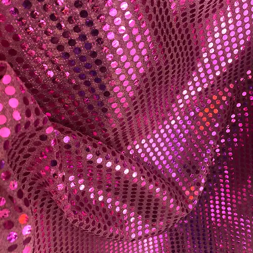 Tecido Paetê Fantasia - Rosa - 1,10m de Largura