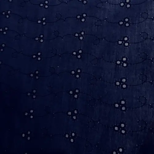 Laise Bordado 100% Poliéster - Azul Marinho - 1,45m de Largura