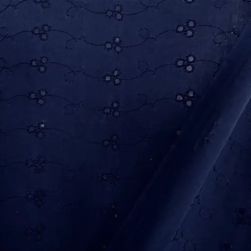 Laise Bordado 100% Poliéster - Azul Marinho - 1,45m de Largura