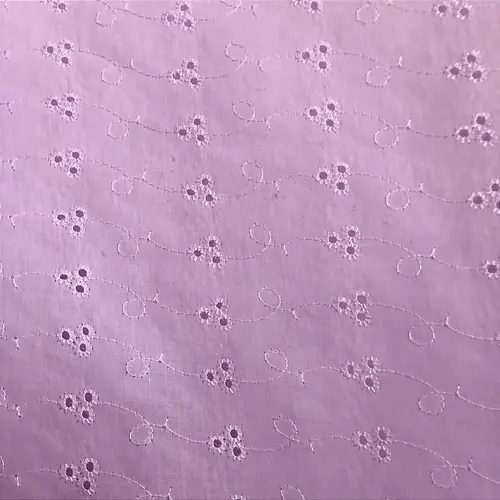Laise Bordado 100% Poliéster - Lilás - 1,45m de Largura