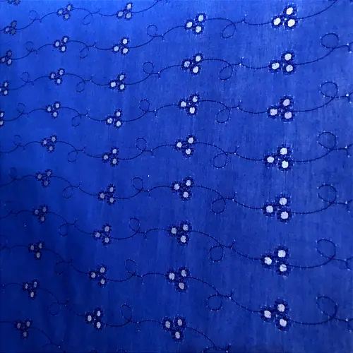 Laise Bordado 100% Poliéster - Azul Royal - 1,45m de Largura