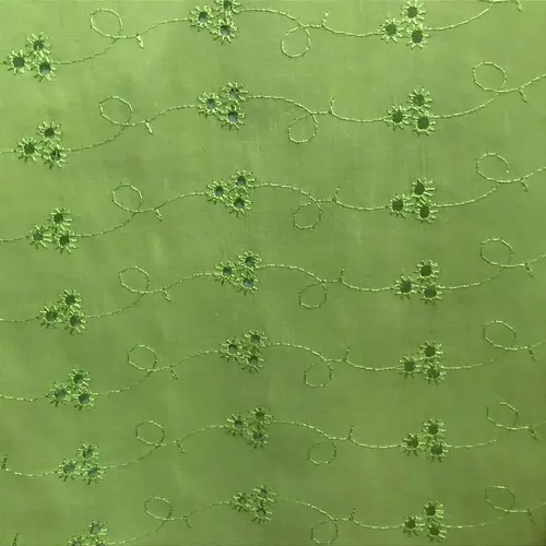 Laise Bordado 100% Poliéster - Verde Claro - 1,45m de Largura