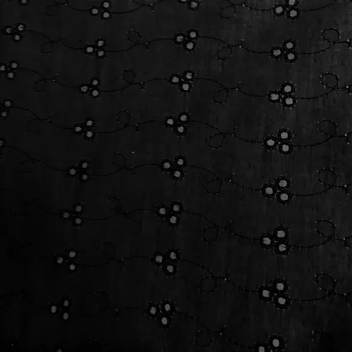 Laise Bordado 100% Poliéster - Preto - 1,45m de Largura