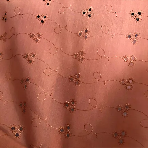Laise Bordado 100% Poliéster - Rose - 1,45m de Largura