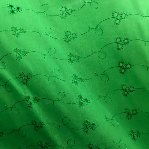 Laise Bordado 100% Poliéster - Verde Bandeira - 1,45m de Largura
