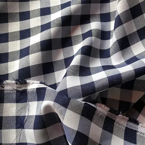 Tecido Oxford Xadrez 2cm - Azul Marinho - 1,50m de Largura