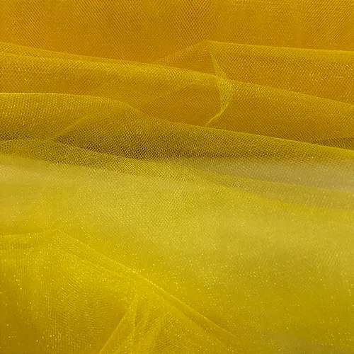 Tecido Tule com Brilho - Amarelo - 3,20m de Largura