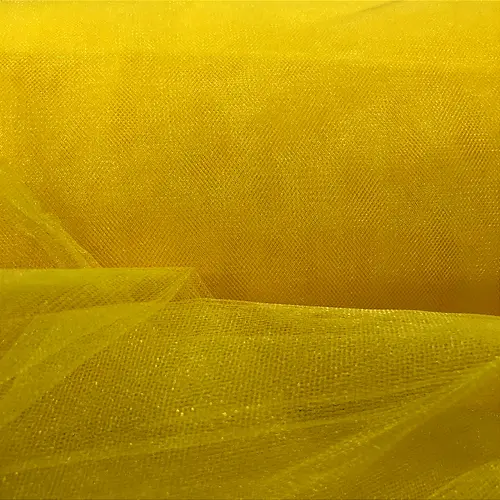 Tecido Tule com Brilho - Amarelo - 3,20m de Largura