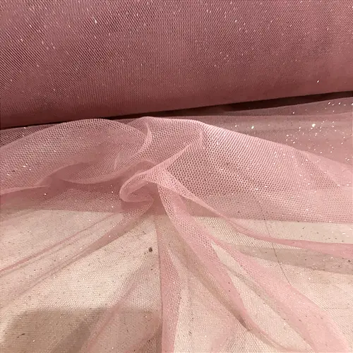 Tule Glitter - Rose - 1,47m de Largura