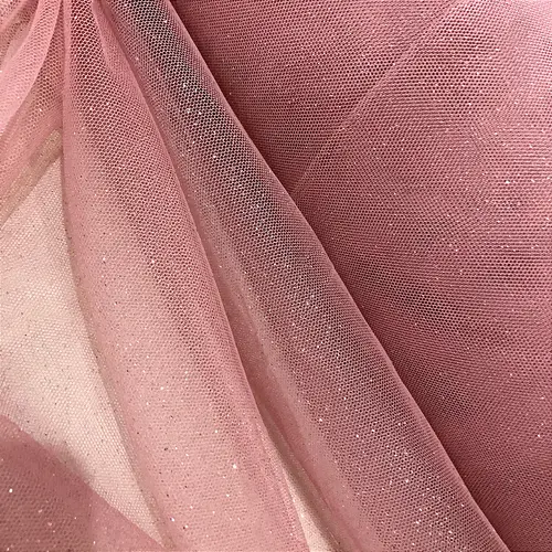 Tule Glitter - Rose - 1,47m de Largura