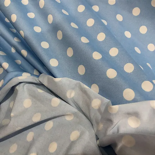 Malha Suede Poá Bolinha 1cm - Azul Bebê - 1,60m de Largura
