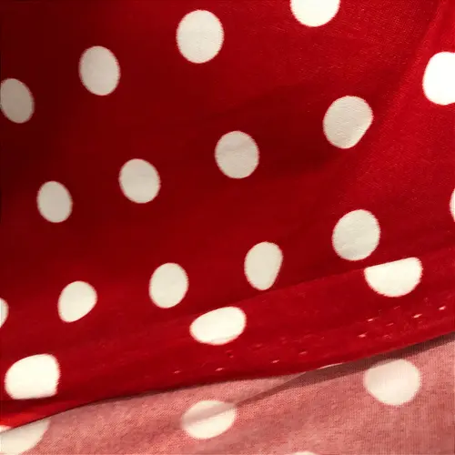 Malha Suede Poá Bolinha 1cm - Vermelho - 1,60m de Largura