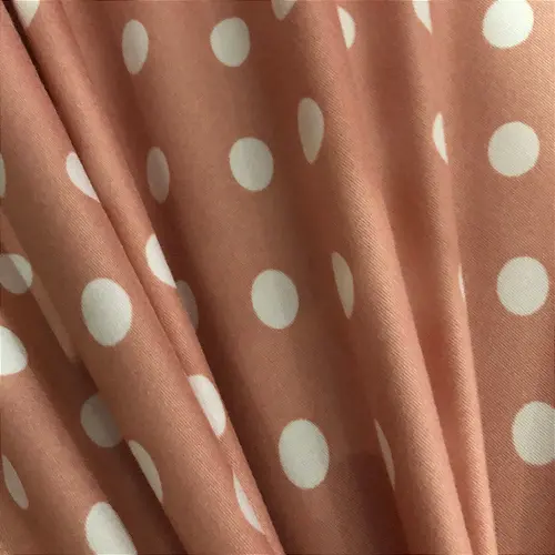 Malha Suede Poá Bolinha 1cm - Rose - 1,60m de Largura