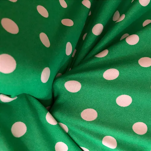 Malha Suede Poá Bolinha 1cm - Verde - 1,60m de Largura