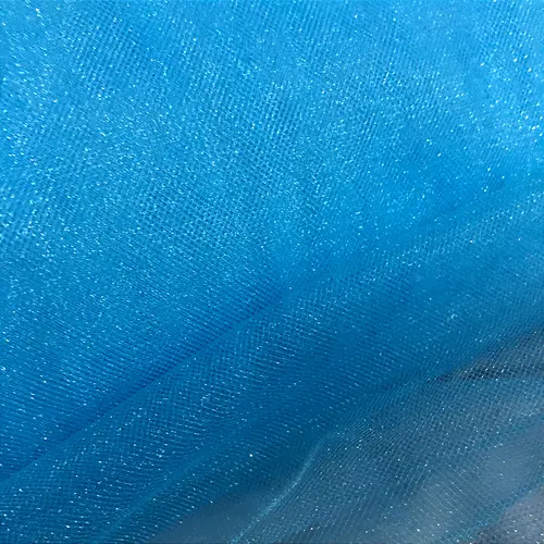 Tecido Tule com Brilho - Azul Turquesa - 3,20m de Largura