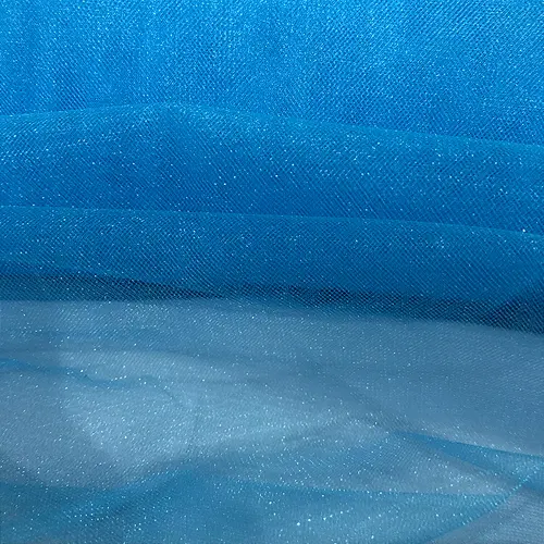 Tecido Tule com Brilho - Azul Turquesa - 3,20m de Largura