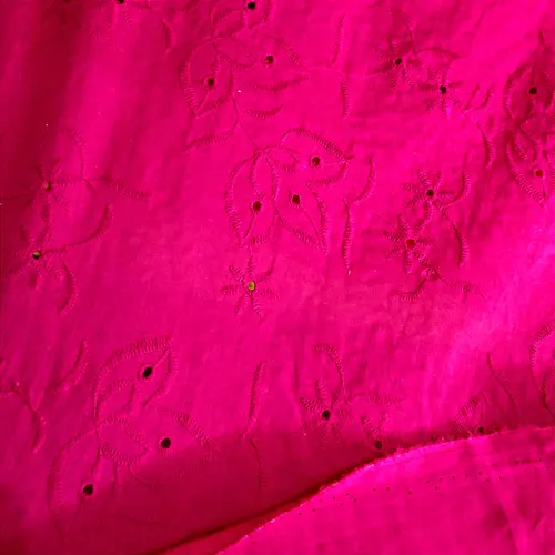 Laise Bordado 100% Algodão - Floral Pink - 1,40m de Largura