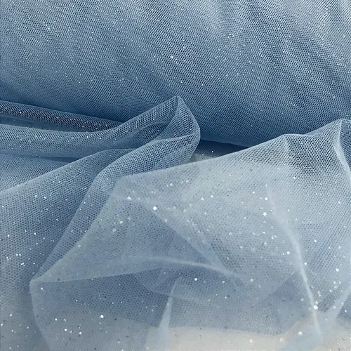 Tule Glitter - Azul Claro - 1,47m de Largura