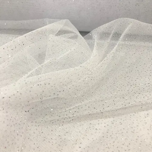Tule Glitter - Branco - 1,47m de Largura