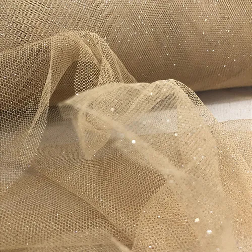 Tule Glitter - Bege - 1,47m de Largura