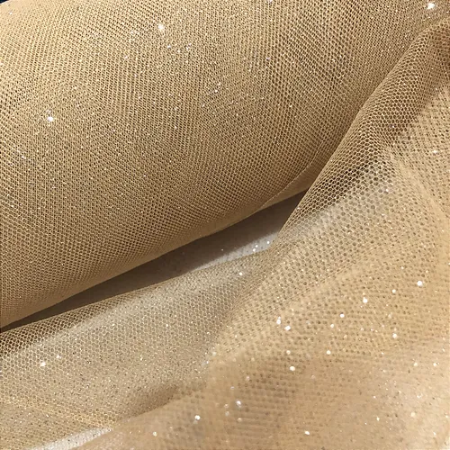 Tule Glitter - Bege - 1,47m de Largura