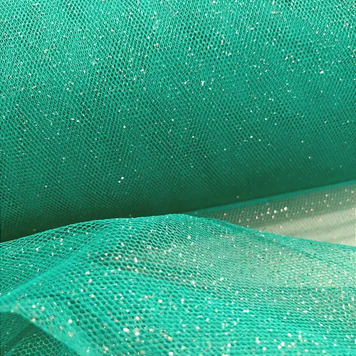 Tule Glitter - Verde Tiffany - 1,47m de Largura