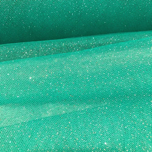 Tule Glitter - Verde Tiffany - 1,47m de Largura