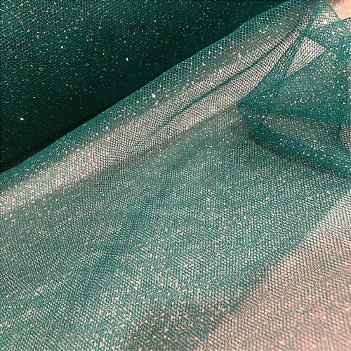Tule Glitter - Verde Escuro - 1,47m de Largura
