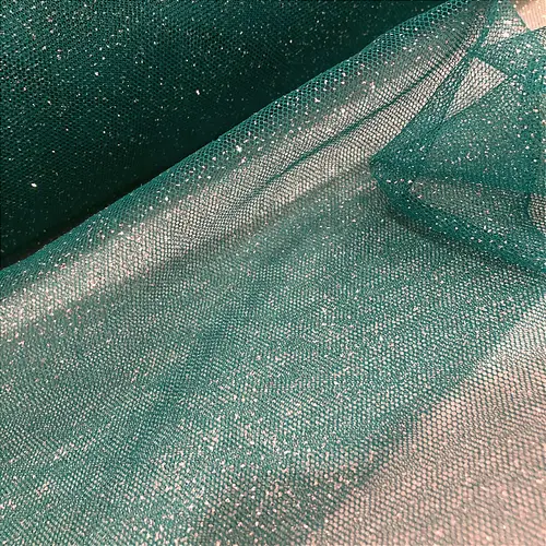 Tule Glitter - Verde Escuro - 1,47m de Largura