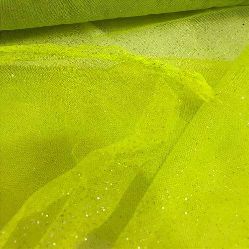 Tule Glitter - Verde Limão - 1,47m de Largura