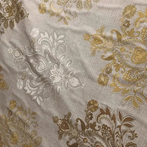 Percal 300 Fios Estampado Poliéster - Colonial Dourado - 2,50m de Largura
