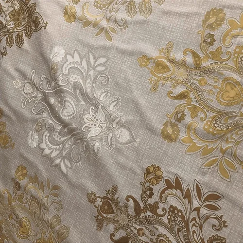 Percal 300 Fios Estampado Poliéster - Colonial Dourado - 2,50m de Largura