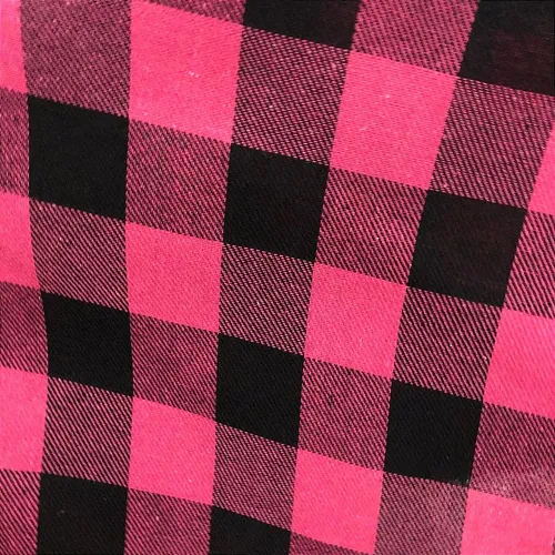 Flanela Xadrez Cachá - Rosa Pink e Preto