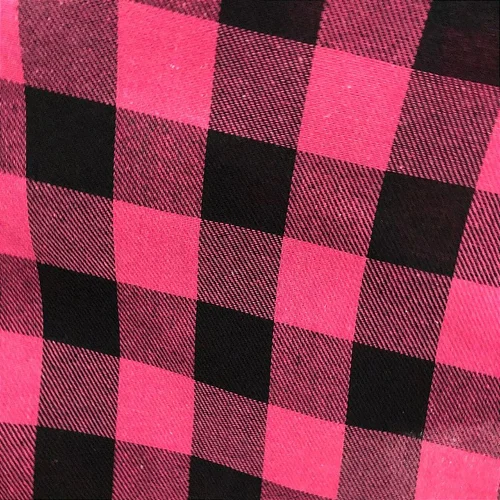 Flanela Xadrez Cachá - Rosa Pink e Preto