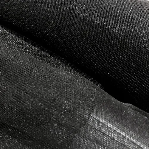 Tecido Tule com Brilho - Preto - 3,20m de Largura