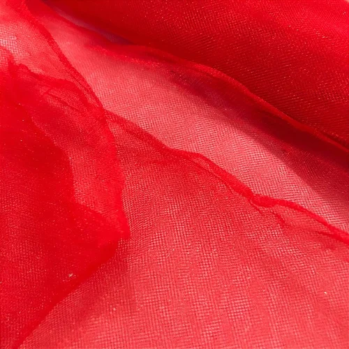 Tecido Tule com Brilho - Vermelho - 3,20m de Largura