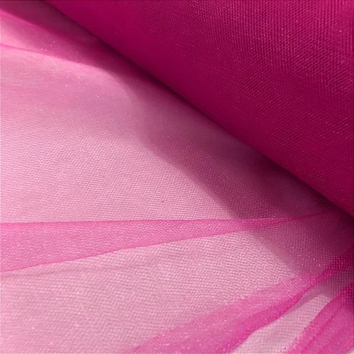 Tecido Tule com Brilho - Rosa Pink - 3,20m de Largura