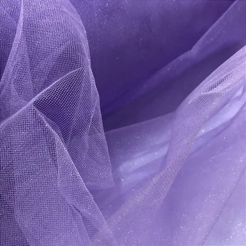 Tecido Tule com Brilho - Lilás - 3,20m de Largura