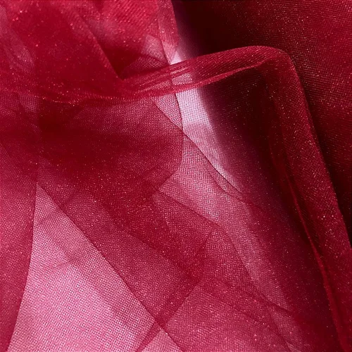 Tecido Tule com Brilho - Marsala - 3,20m de Largura