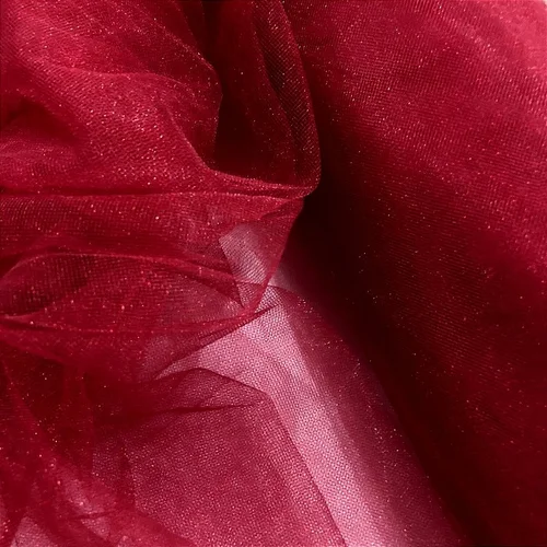 Tecido Tule com Brilho - Marsala - 3,20m de Largura