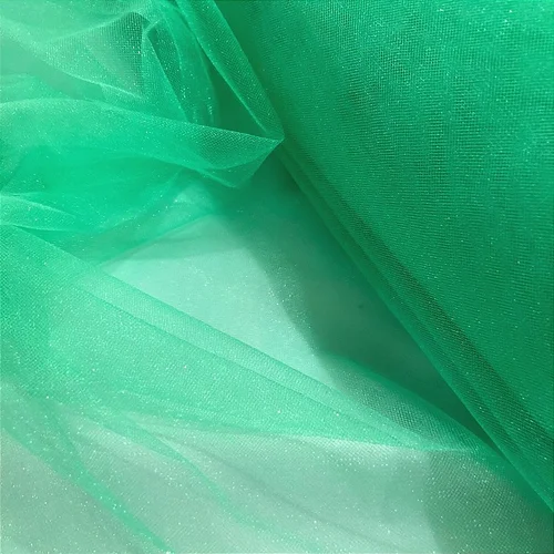 Tecido Tule com Brilho - Verde - 3,20m de Largura