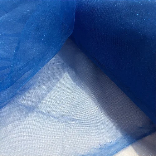 Tecido Tule com Brilho - Azul Royal - 3,20m de Largura